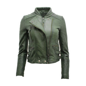 แจ็กเก็ตหนังแท้สำหรับผู้หญิงแจ็กเก็ตหนังแท้ระบายอากาศได้ดีหนังแท้แบบคลาสสิก - Product Image 1