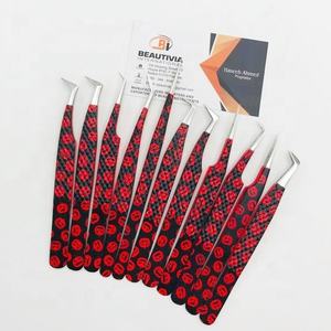 แหนบต่อขนตาสแตนเลสพร้อมปลายแหลมปลายแหลมปรับแต่งโลโก้ได้ตามต้องการ - Product Image 4