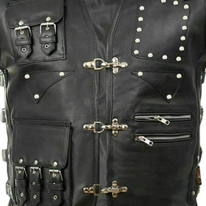 Chaleco de cuero para hombre sin mangas a la moda de talla grande, Chaleco de cuero para hombre, Chaleco de cuero para hombre de alta calidad - Product Image 2