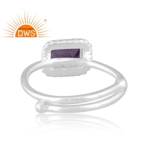 Unique Design Fine <b>Sterling</b> <b>Silver</b> <b>Rings</b> Natural Iolite Gemstone <b>Adjustable</b> Custom Jewelry Manufacturer - Product Image 4