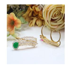 Bague élégante de haute qualité plaquée or véritable Kundan réglable pour la fonction et la collection de vêtements de mariage pour les femmes - Product Image 1