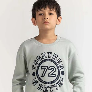 Sweatshirts pour enfants imprimés sur le thème des vacances pour garçons Pulls d'hiver en coton flocon de neige et renne - Product Image 1