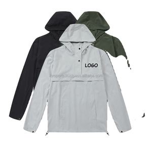 เสื้อกันลมผ้าไนลอนปักมีฮู้ดเสื้อกีฬาเสื้อสวมหัวสำหรับฤดูใบไม้ร่วงฤดูใบไม้ผลิ - Product Image 3