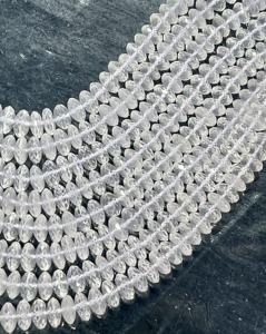 Cuarzo de hielo natural corte alemán 7-8mm cuentas de disco Rondelle cuentas de piedra de hebra de 14 pulgadas para suministros de fabricación de joyas - Product Image 1