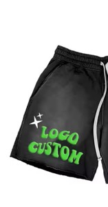 Pantalones cortos con estampado de soplo de alta calidad de fabricante personalizado, pantalones cortos transpirables de algodón desteñidos al sol para hombre para verano con cordón - Product Image 4