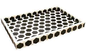 Bandeja de servicio decorativa con incrustaciones de hueso hechas a mano de lujo con opciones de color y tamaño personalizadas para una decoración elegante para el hogar y la Mesa - Product Image 6