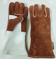 Gants de soudage TIG en cuir doublés de coton, résistants à la chaleur, ignifuges, protection contre les métaux fondus, sécurité contre les chocs pour les soudeurs professionnels