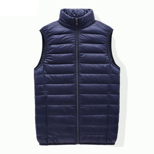 เสื้อกั๊กขนเป็ดน้ำหนักเบาของผู้ชายแจ็กเก็ตอุ่นคอตั้งเสื้อแขนกุดสำหรับฤดูหนาวกลางแจ้งชุดลำลองผ้าไนลอนเคลือบผิวด้านนอก - Product Image 1