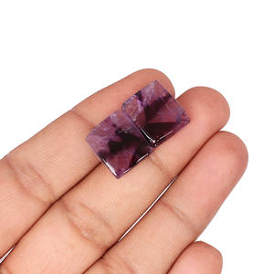 Améthyste étoilée violette naturelle de haute qualité 17,25 carats, pierre précieuse lisse sculptée, pierre précieuse pour la fabrication de bijoux, pour boucles d'oreilles - Product Image 2