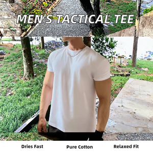 Camiseta Táctica de Algodón con Cuello Redondo para Hombre, para Senderismo, Caza, Entrenamiento, Informal, Tejida, Trackstar, OEM, Marca Privada TSI-G05-P0469 - Product Image 3