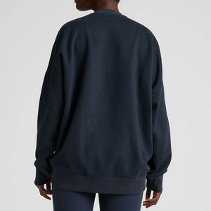 เสื้อสเวตเชิ้ตผู้หญิงขายส่ง ผ้าฟลีซ แขนยาว ทรงโอเวอร์ไซส์ ผ้าคอตตอนผสม คอกลม สไตล์ลำลอง อุ่นสบาย สำหรับฤดูหนาว สตรีทแวร์ ด้านหน้า - Product Image 5