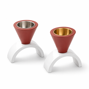 Ensemble de 2 brûleurs à bakhoor arabes modernes avec coupelle intérieure en métal et support en arche - Product Image 1