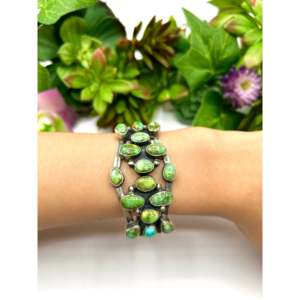 Bobby Johnson Sonoran Gold Turquoise & Sterling <b>Silver</b> Fashion <b>Cuff</b> <b>Bracelet</b> - Product Image 5