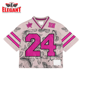 Jersey de fútbol con cuello en V, estampado por sublimación, bordado, moda, ajuste holgado, camiseta de Rugby, costura multicolor, camisa de manga corta - Product Image 3