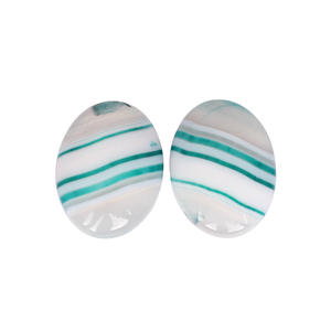 Pierre précieuse en vrac, agate bleue en dentelle, cabochon ovale, pierre précieuse pour la fabrication de bijoux, bagues, boucles d'oreilles, pierre précieuse artisanale pour bijoux - Product Image 1