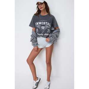 Camiseta Oversize Estampada con Efecto Lavado - Product Image 5