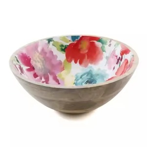 Tazón de Madera de Nuevo Diseño con Estampado de Esmalte, Tazón Decorativo para Sopa y Ensalada - Product Image 6