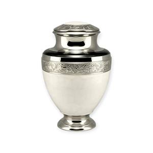 Emerald Green Speckled cremation Urn with Gold Cross Detail and Floral Engraving for Sacred <b>Memorial</b> Tribute - Product Image 5