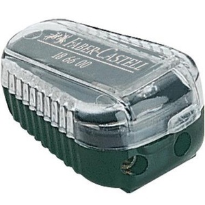 Sacapuntas de Plástico Verde/Transparente Faber-Castell para Minas de 2 y 3.5 mm - Product Image 1