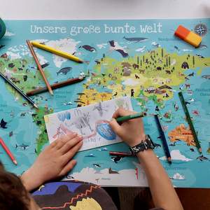 Alfombrilla de escritorio con mapa del mundo para niños, 60x40 cm, producto educativo y divertido - Product Image 6