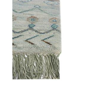 Tapis Manchaha bleu noué à la main en laine et soie de bambou, épaisseur 10 mm, motif géométrique abstrait pour la maison, couloir, modèle rectangulaire - Les-2398 - Product Image 4