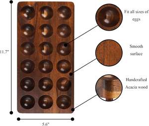 Un porte-oeufs en bois à double couche, plateau à oeufs en bois peut contenir 36 oeufs frais, plateau à oeufs farcis stockage d'oeufs pour oeufs frais, cuisine - Product Image 4