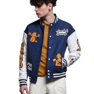 Veste universitaire pour homme avec logo personnalisé 2025, manches en cuir et broderie, nouveau design, veste universitaire en toile - Product Image 1