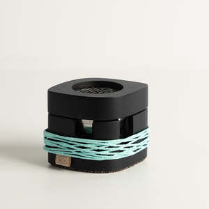 Modern Black <b>Wooden</b> Bakhoor <b>Burner</b> with Gold Wire Wrap Handmade Incense Holder with Metal Cup - Product Image 2