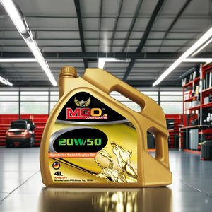 MGO Megzol 20W-50 Aceite de motor sintético SN Clasificado de alto rendimiento y duradero 14KG 4L Contenedor de plástico Limpiadores de lubricantes de motor - Product Image 1