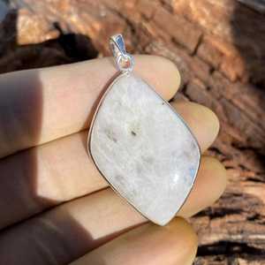 Colgante de piedra lunar natural hecho a mano, grande, de plata de ley 925, piedra preciosa única, joyería de moda, regalo para mujeres y hombres - Product Image 6