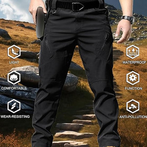 Pantalon Cargo Décontracté pour Hommes 100% Coton Respirant Taille Moyenne Fermeture à Glissière Lavé Design Évasé Taille Élastique Prix Pas Cher Vente en Gros - Product Image 2