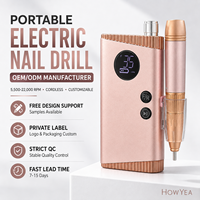 Máquina pulidora de uñas inalámbrica de 22000 RPM para manicura rusa, eliminación de gel y callosidades en los pies, 5 colores