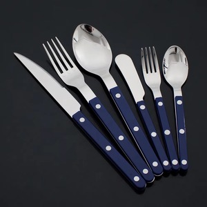 Juego de Cubiertos de Acero Inoxidable con Mango Azul para Cenas Formales, Uso Diario en el Hogar, Restaurantes y Hoteles, de la India - Product Image 1