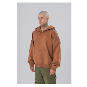 Sudaderas y sudaderas de invierno para hombre bordadas personalizadas de talla grande 100% algodón de gran tamaño con bolsillo - Product Image 1