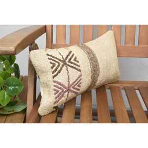 Cojín de Lana Kilim Beige de 8x16 Pulgadas, Cojín Decorativo de Lujo con Patrón Floral Vintage, Técnica de Tejido Antideslizante y Ecológica - Product Image 2