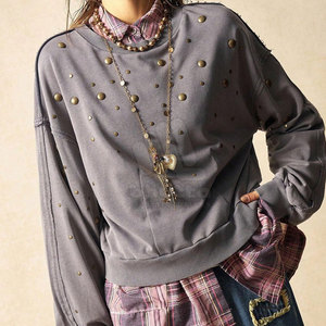 Sudadera de Invierno para Mujer con Pedrería, Logotipo Frontal Personalizable, Informal, para Fiestas, Uso Diario, Algodón Transpirable - Product Image 5