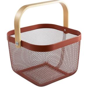 Multi Functional Hanging Fruit <b>Bin</b> Rectangle Metal Mesh Iron Basket Storage Organizer For Nursery Or <b>Kitchen</b> Pantry - Product Image 1