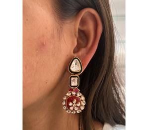 Boucles d'oreilles tendance en moissanite plaquées or de qualité supérieure, collection pour femmes et jeunes filles, idéales pour les mariages et les soirées - Product Image 1