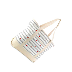 100% sacs pour femmes en toile de coton naturel sacs à outils réutilisables Logo imprimé personnalisé Support OEM pour l'épicerie utilise des sacs fourre-tout pour femmes - Product Image 2