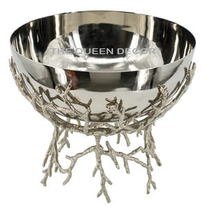 Nuevo Metal de aluminio hecho a mano con forma ovalada, acabado dorado, servicio de Metal japonés con diseño de hojas para el cuenco decorativo del hogar - Product Image 5