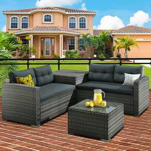 โซฟาหวายโพลีหวายเทียมสำหรับลานสวนโรงแรมลานสวนทำจากใยสังเคราะห์เฟอร์นิเจอร์หวายหวายโพลีหวายกลางแจ้งทันสมัยใช้ในร่ม - Product Image 5