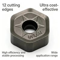 Plaquette de fraisage de face Pramet HNGX 0906ANSN-M:M9340, revêtement MT-CVD, 12 dents, M30-M40 pour l'usinage de l'acier inoxydable