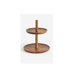 Support à gâteau en bois massif pour support de service à dessert meilleur fabricant couleur bois naturel support à gâteau en bois d'acacia 2 essayé - Product Image 1