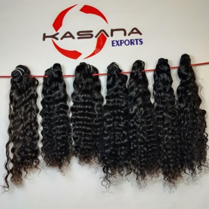 Extensiones de Cabello Humano Remy Indio de Alta Calidad Sin Procesar, Cutícula Alineada, Color Natural, Ondulado Profundo, Liso, Sin Químicos - Product Image 4