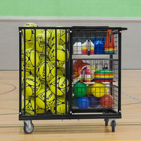 JH-Mech mobilité lisse et roues verrouillables organisateur d'équipement en acier robuste organisateur de stockage de conception à 3 niveaux pour le sport