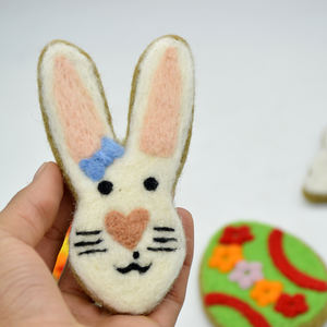 Juego de Conejito y Huevo de Pascua de Fieltro Hecho a Mano, Decoración Navideña de Lana Suave, Suministro Directo del Fabricante - Product Image 4