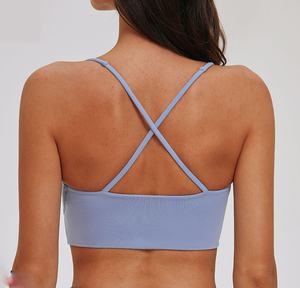 Soutien-gorge de yoga brossé avec découpes croisées au dos, soutien-gorge de sport ajusté pour femme, soutien-gorge de course en plein air, nouveau ensemble de yoga - Product Image 2