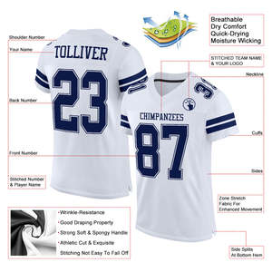 Venta al por mayor de camisetas de fútbol americano personalizadas de calidad superior conjuntos de uniformes sublimados nombre y número por productos Huzaifa - Product Image 2