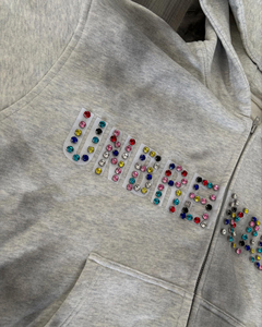 Fabricant de pantalons de survêtement à double taille avec fermeture éclair personnalisés Survêtements vintage délavés à l'acide de différentes couleurs avec strass pour hommes - Product Image 3