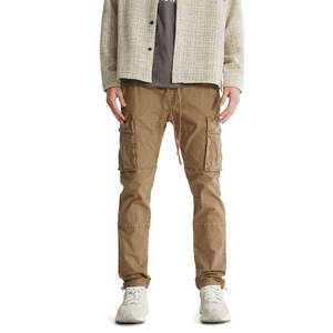 Pantalones Cargo personalizados con múltiples bolsillos para hombre, pantalón masculino color caqui y marrón - Product Image 6